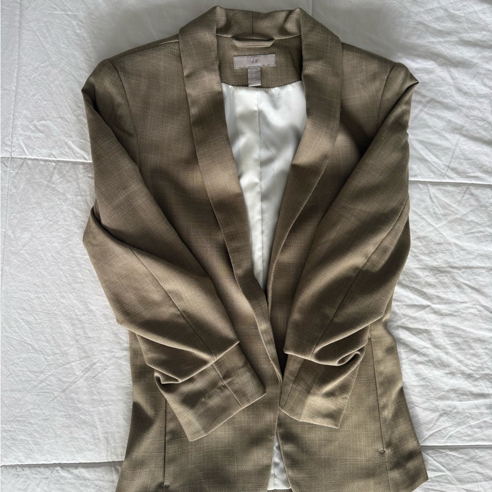 H&M Olive Textured Blazer